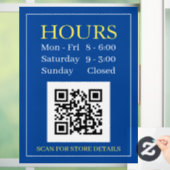 Panneau d'heures d'ouverture du magasin, code QR,  (Maison)