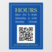 Panneau d'heures d'ouverture du magasin, code QR,  (Feuille)