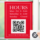 Panneau d'heures d'ouverture du magasin, QR Code, (Maison)