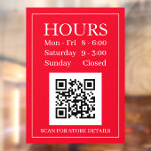 Panneau d'heures d'ouverture du magasin, QR Code, (Feuille 2)