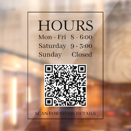 Panneau d'heures d'ouverture, Générer un code QR,  (Feuille 2)