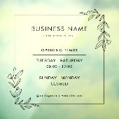 Panneau d'horaires d'ouverture d'entreprise Autoco (Feuille 3)