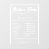 Panneau d'horaires d'ouverture d'entreprise Autoco (Feuille)