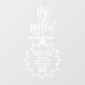 Panneau d'horaires d'ouverture, Noël (Feuille)