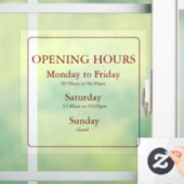 Panneau d'horaires d'ouverture rouge pour les entr (Maison)