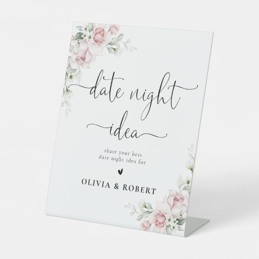 Panneau d'idée de soirée en amoureux à fleurs rose (Recto)