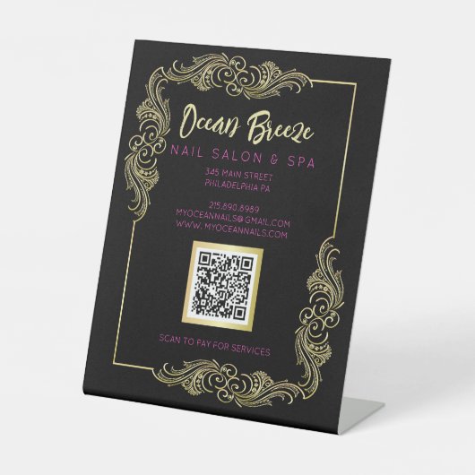 Panneau d'image de code QR pour entreprise Spa Bla (Recto)