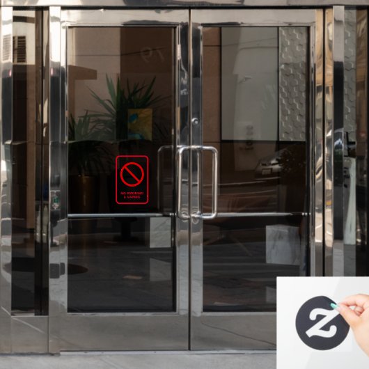 Panneau d'interdiction de fumer et de vapoter mini (Porte de bureau)