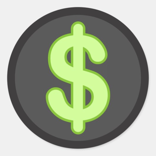 Panneau dollar vert sur autocollants arrière - pla (Devant)