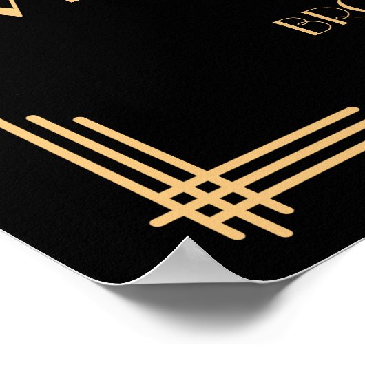 Panneau d'or Black Art Déco Gatsby 18x24 (Coin)