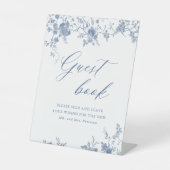 Panneau d'or Chinoiserie Blue Floral Mariage (Recto)