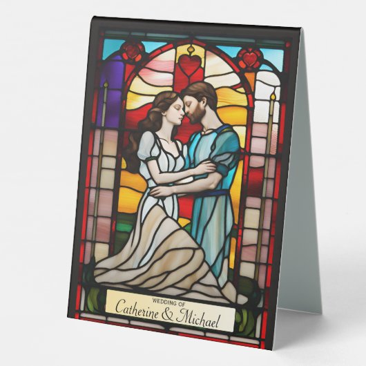 Panneau d'or Style Verre Trait Signe Mariage uniqu (Verso)