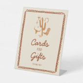 Panneau du Baby shower Cartes et Cadeaux de Cowboy (Recto)