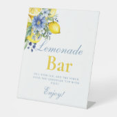 Panneau du bar à limonade florale bleue citron (Recto)