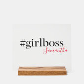 Panneau du bureau "Girl Boss" avec nom (Recto)