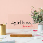 Panneau du bureau "Girl Boss" avec nom (Mariage)