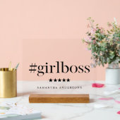 Panneau du bureau "Girl Boss" avec nom (Mariage)
