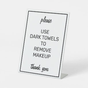 Panneau du comptoir de serviettes de maquillage bl