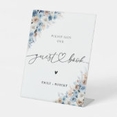 Panneau du livre d'hôtes Blue Boho (Recto)