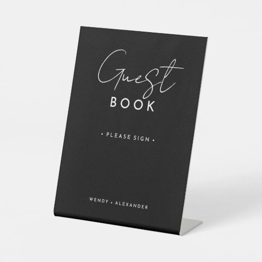 Panneau du livre d'hôtes Mariage de script moderne (Recto)