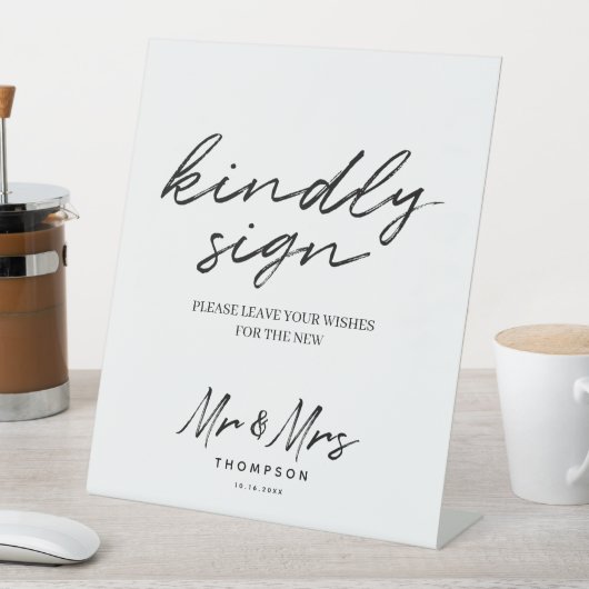 Panneau du livre d'hôtes Mariage de script simple  (In SItu)