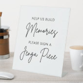 Panneau du livre d'hôtes mariage Jenga (In SItu)
