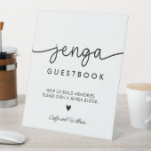 Panneau du livre d'hôtes mariage Jenga (In SItu)