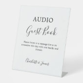 Panneau du livre d'invité audio mariage noir blanc (Recto)