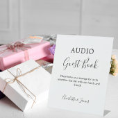 Panneau du livre d'invité audio mariage noir blanc