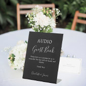 Panneau du livre d'invité audio mariage noir blanc