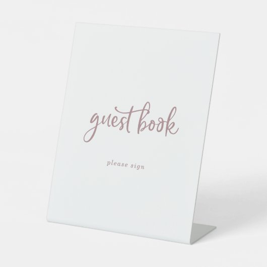 Panneau du livre d'invité Rustic Rose Gold Script (Recto)