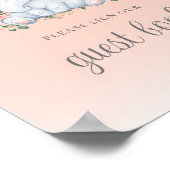 Panneau du livre d'or Baby shower d'éléphant rose  (Coin)