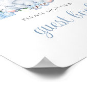 Panneau du livre d'or Blue Cute Elephant Baby show (Coin)