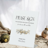 Panneau du livre d'or Christma Mariage Gold Garlan