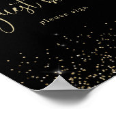 Panneau du livre d'or Confetti Fancy Script (Coin)