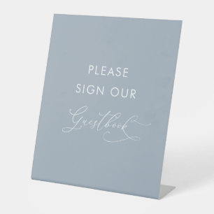 Panneau du livre d'or Dusty Blue Baby shower