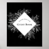 Panneau du livre d'or Mariage Black and White Gree (Devant)