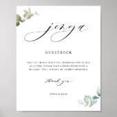 Panneau du livre d'or Mariage Chic Script Jenga Gr (Devant)