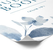 Panneau du livre d'or Mariage Dusty Blue Floral (Coin)
