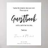 Panneau du livre d'or mariage Minimalist Elegant (Devant)