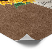 Panneau du livre d'or Mariage Sunflower Rustic Mas (Coin)