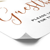 Panneau du livre d'or minimal Mariage de la feuill (Coin)