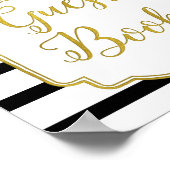 Panneau du livre d'or noir rose Aquarelle Floral (Coin)