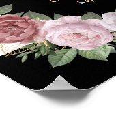 Panneau du livre d'or noir rose Floral Mariage (Coin)
