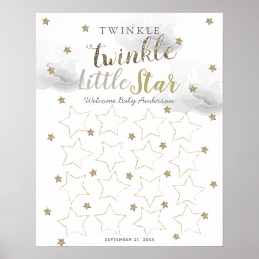 Panneau du livre d'or Twinkle Twinkle Little Star (Devant)