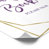 Panneau du livre d'or violet aquarelle Floral (Coin)