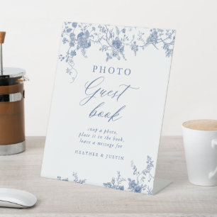 Panneau du Mariage photo Toile Blue Floral