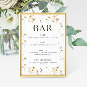 Panneau du menu de la barre de Mariage Fleur sauva