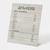 Panneau du menu du salon en bois rustique (Recto)