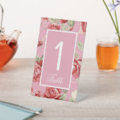 Panneau du numéro de table du mariage rose (In SItu)